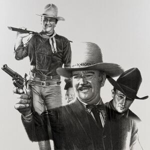 John Wayne Original 11" x 14" Art Print - Western Cowboy Movie Film